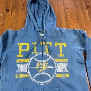 Distant Replays Pitt Panthers Zip‎ Up Hoodie College Vault Blue Adult Small